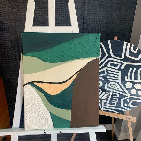 Original textured art painting boho abstract style home decor - Picture 3 of 3